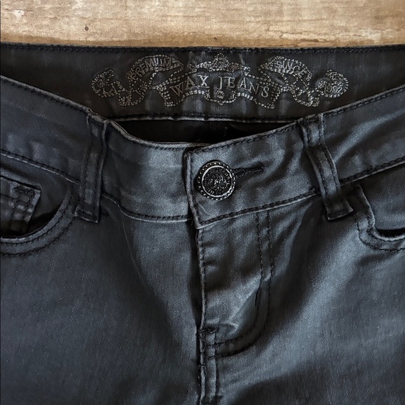 Black Skinny Wax Jeans - Picture 2 of 3